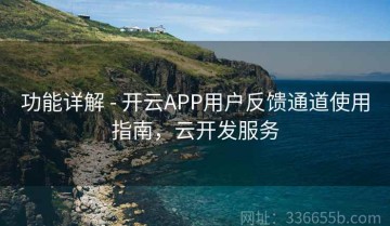 功能详解 - 开云APP用户反馈通道使用指南，云开发服务
