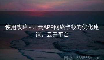 使用攻略 - 开云APP网络卡顿的优化建议，云开平台