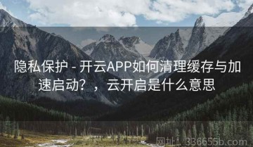 隐私保护 - 开云APP如何清理缓存与加速启动？，云开启是什么意思