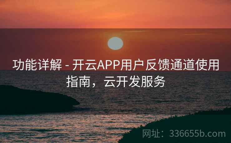 功能详解 - 开云APP用户反馈通道使用指南，云开发服务