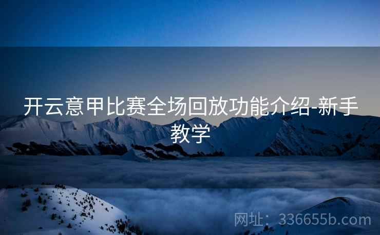 开云意甲比赛全场回放功能介绍-新手教学